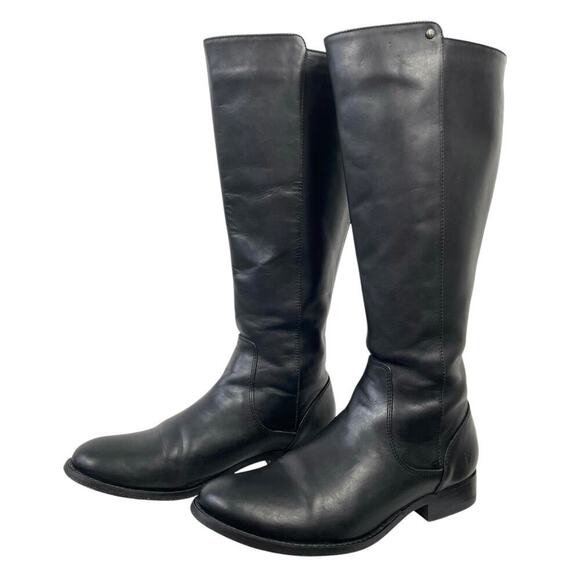 Frye Melissa Button Leather Tall Riding Boots Black Size 8 Equestrian Back Zip - Picture 11 of 14